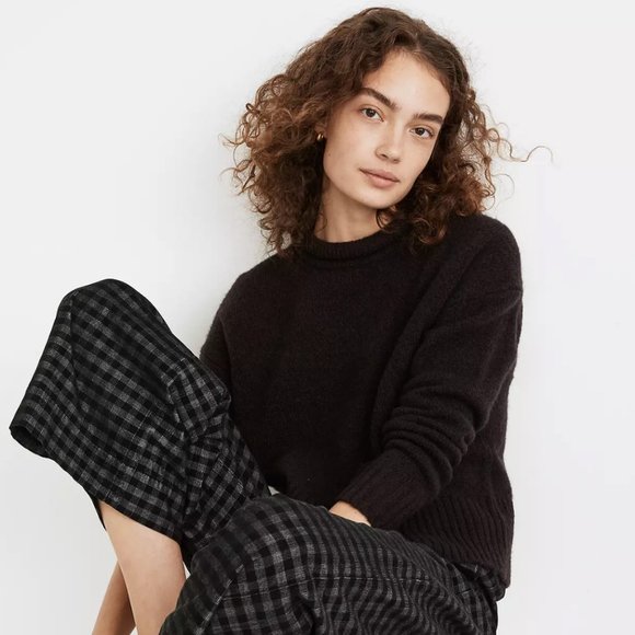 leopard intarsia fulton pullover sweater